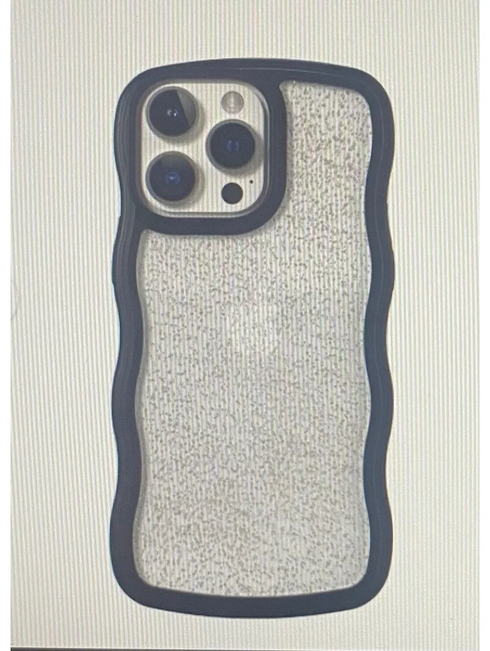 Onn Wavy Grip Case for iPhone 14 Pro Max/13 Pro Max/12 Pro Max BlackGoldGlitter